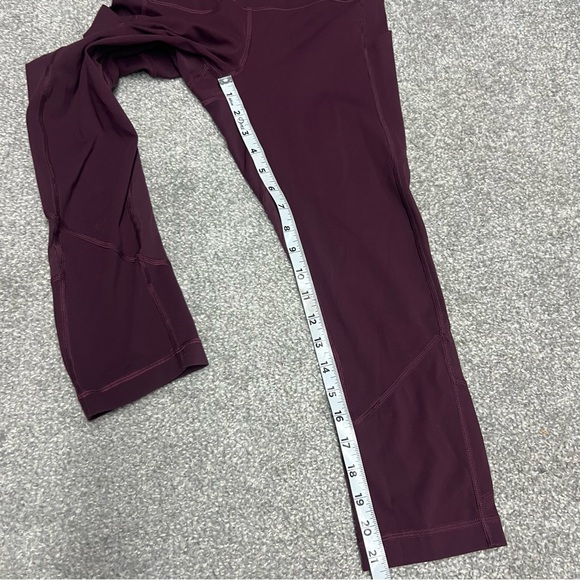 Lululemon Leggings Womens 6 Maroon Pace Rival Crop 22" Inseam Dark Adobe - Picture 2 of 11